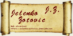 Jelenko Zotović vizit kartica